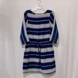 ACE & Jig striped dress metallic shimmer detail pullover adj tie pockets women S